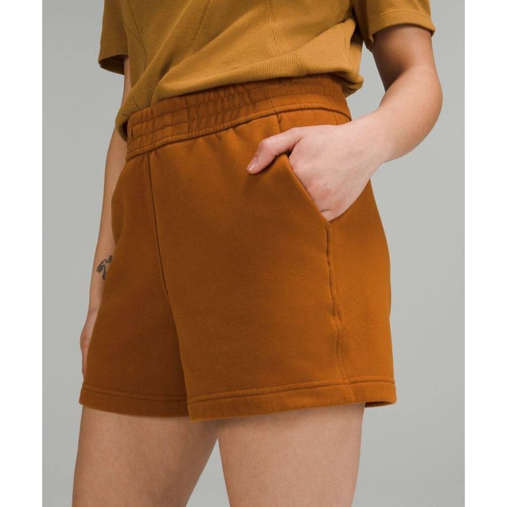 Lululemon Loungeful High-Rise Short Sz 6 4" In Butternut Brown